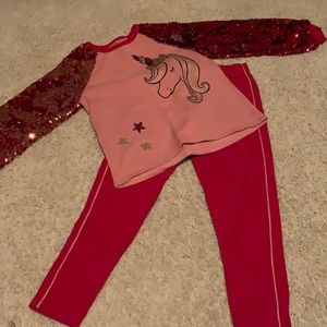 2 pc girls shirt and leggings set